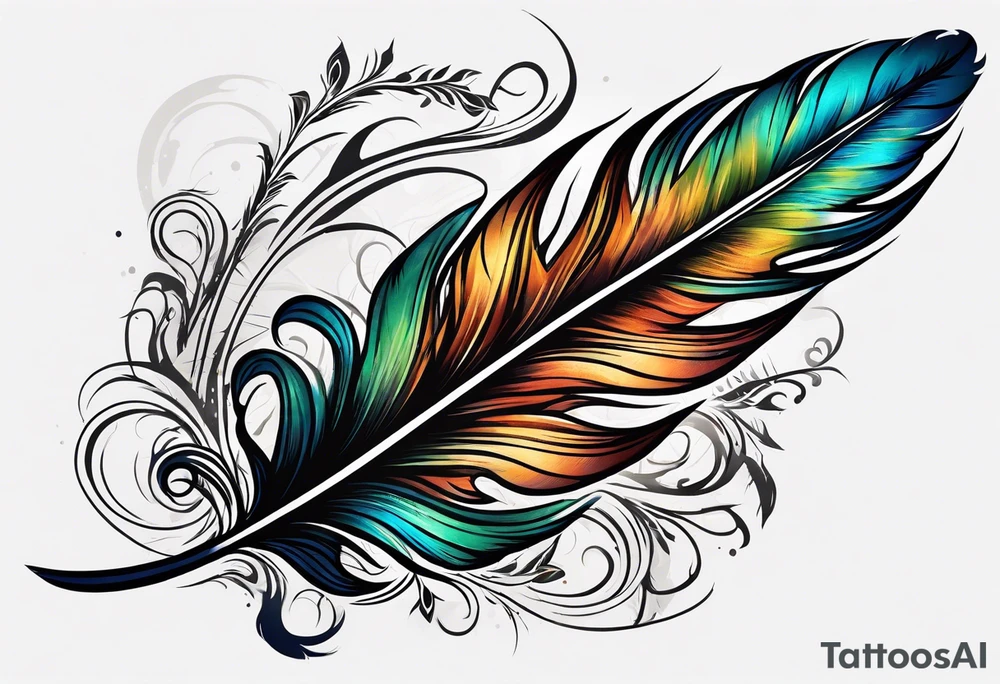 simple feather tattoo idea
