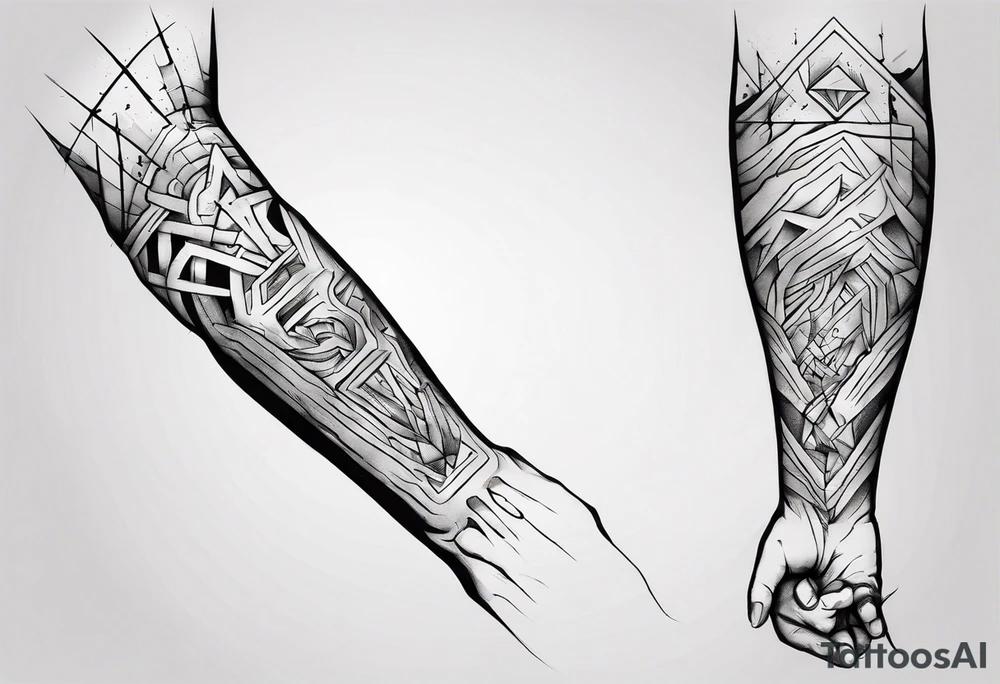 torn thick lines on a forearm. Not much of empty space tattoo idea torn thick lines on a forearm. Not much of empty space tattoo idea