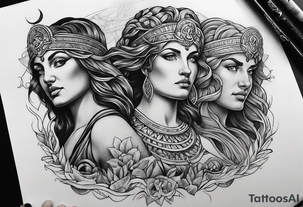 Three moirai greek mythology tattoo tattoo idea