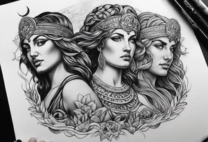 Three moirai greek mythology tattoo tattoo idea