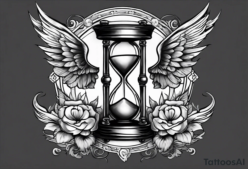 hourglass with wing carpe diem tattoo idea