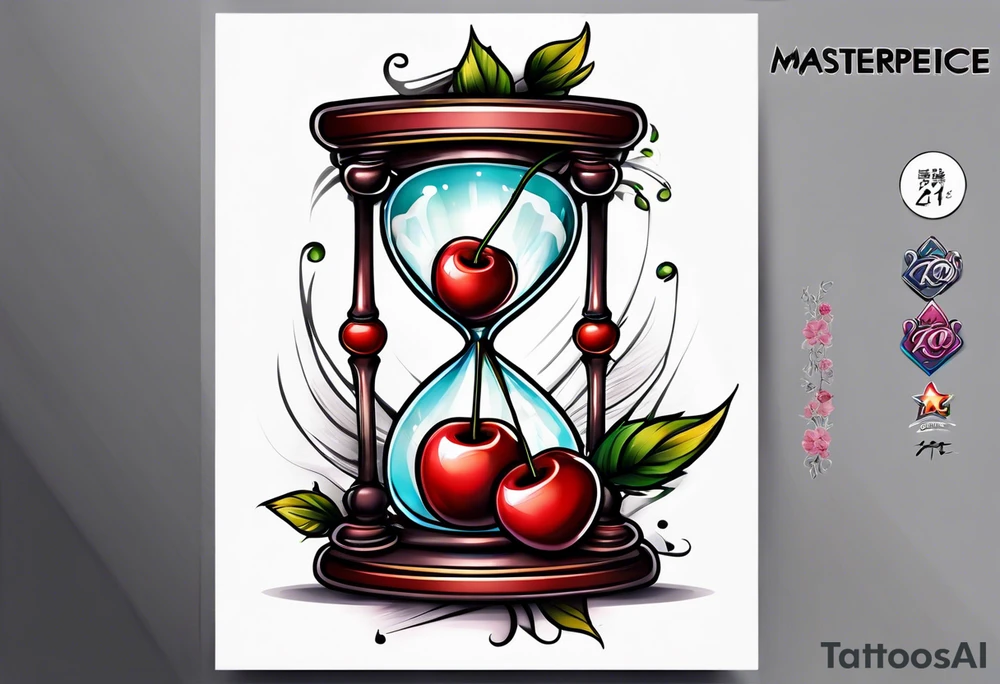 Cherry hourglass tattoo idea