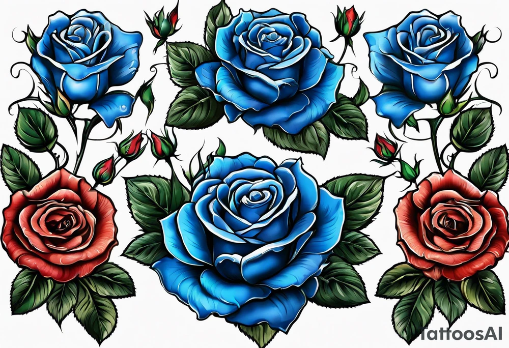 blue roses frames, tattoo idea