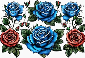 blue roses frames, tattoo idea