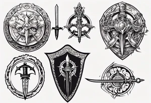 Sword and shield tattoo idea