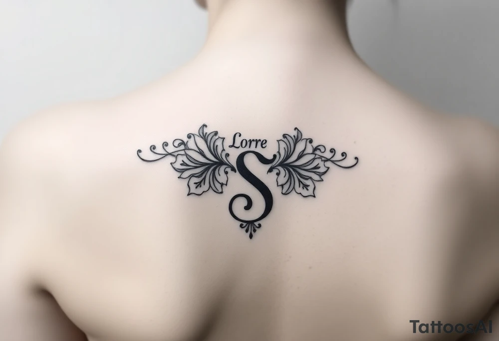 Lorbeerkranz mit integriertem Buchstaben S tattoo idea