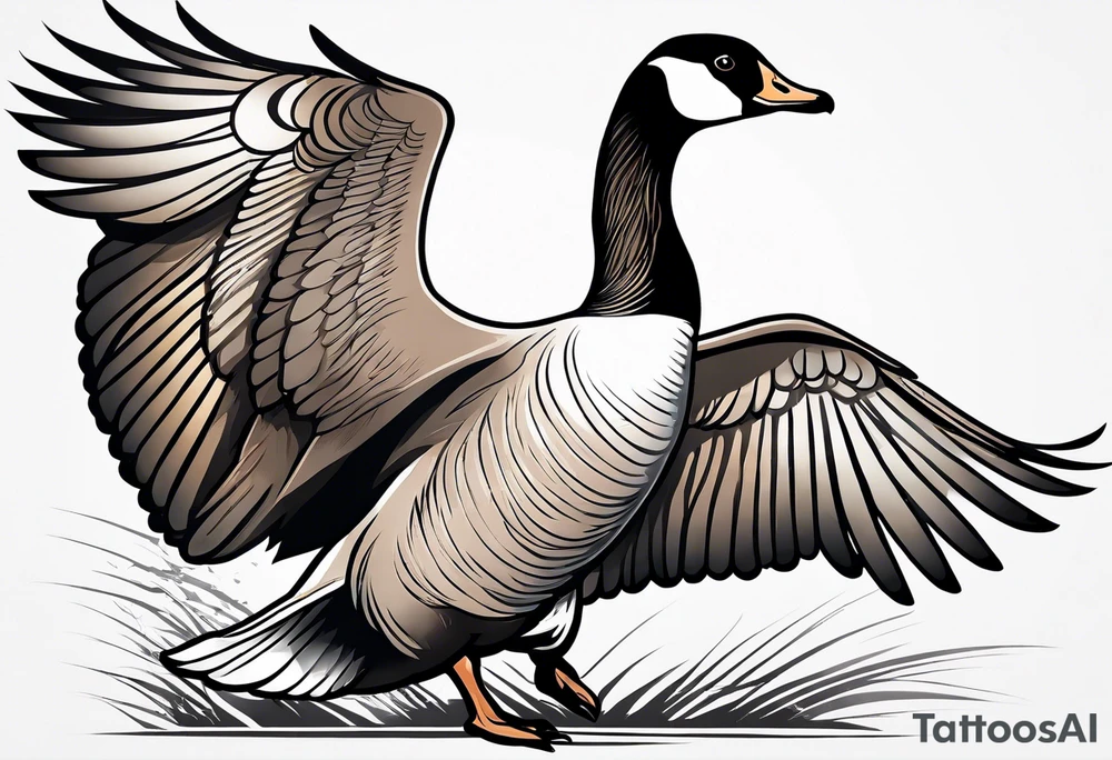 Canadian geese wing on forearm tattoo idea