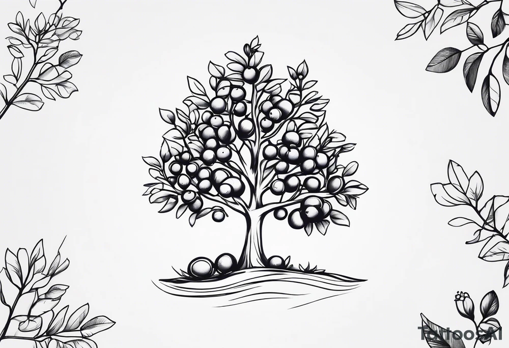 Blueberry tree tattoo idea