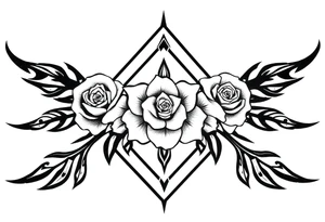 A lot of small roses in a diamond shape tattoo idea