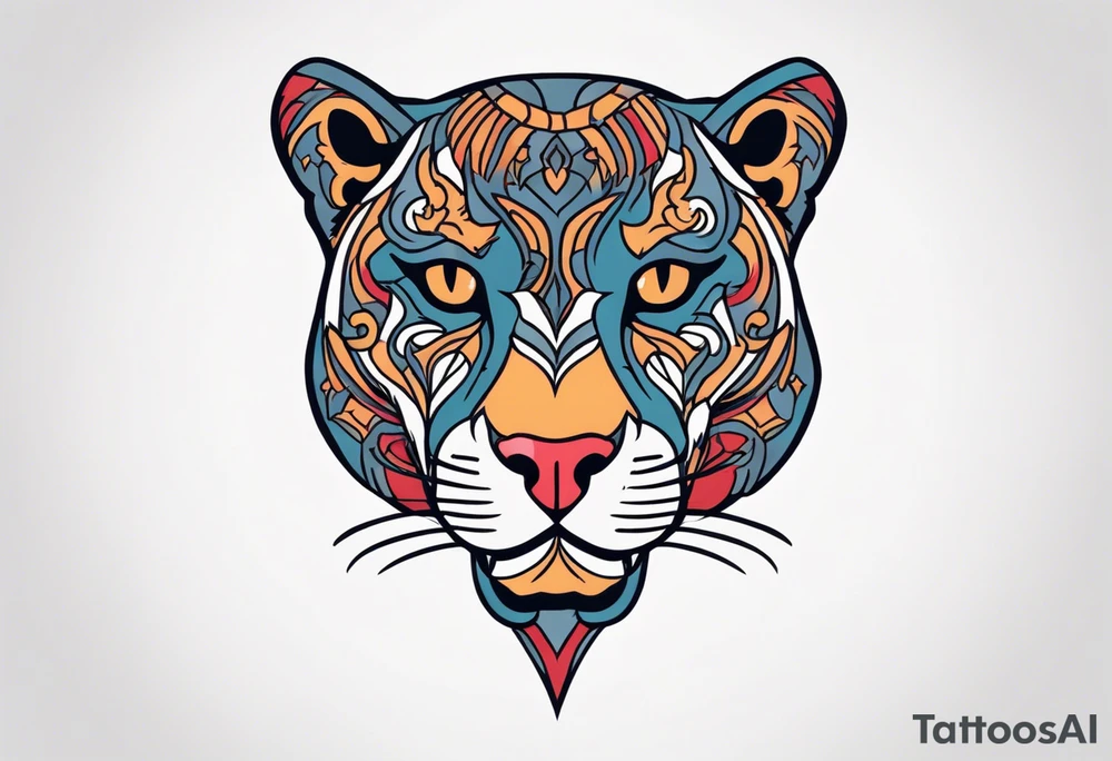 Panther with old school tattoos tattoo idea