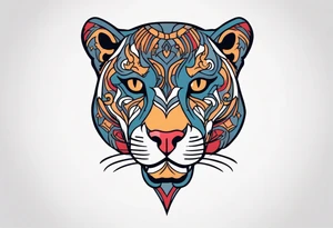 Panther with old school tattoos tattoo idea