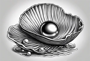 Open clam with pearl inside tattoo idea