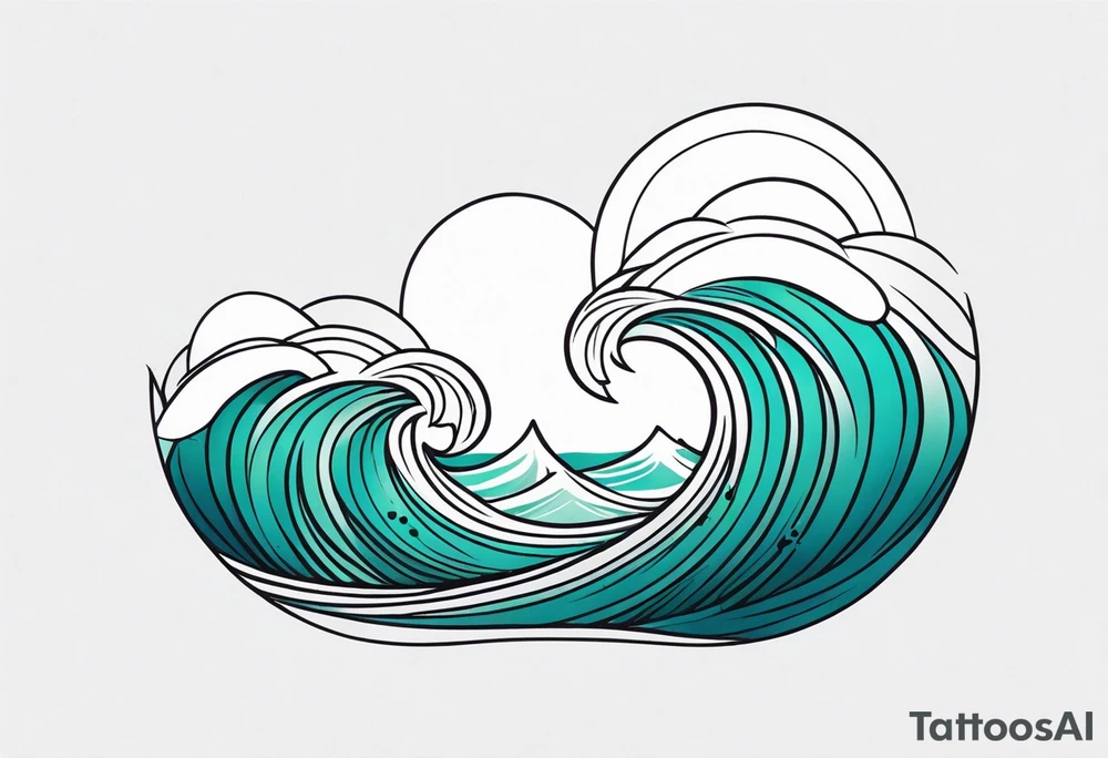 dainty wave tattoo idea