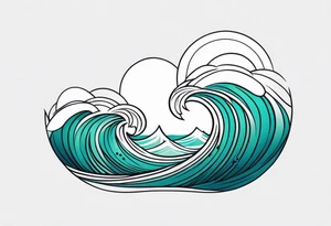 dainty wave tattoo idea