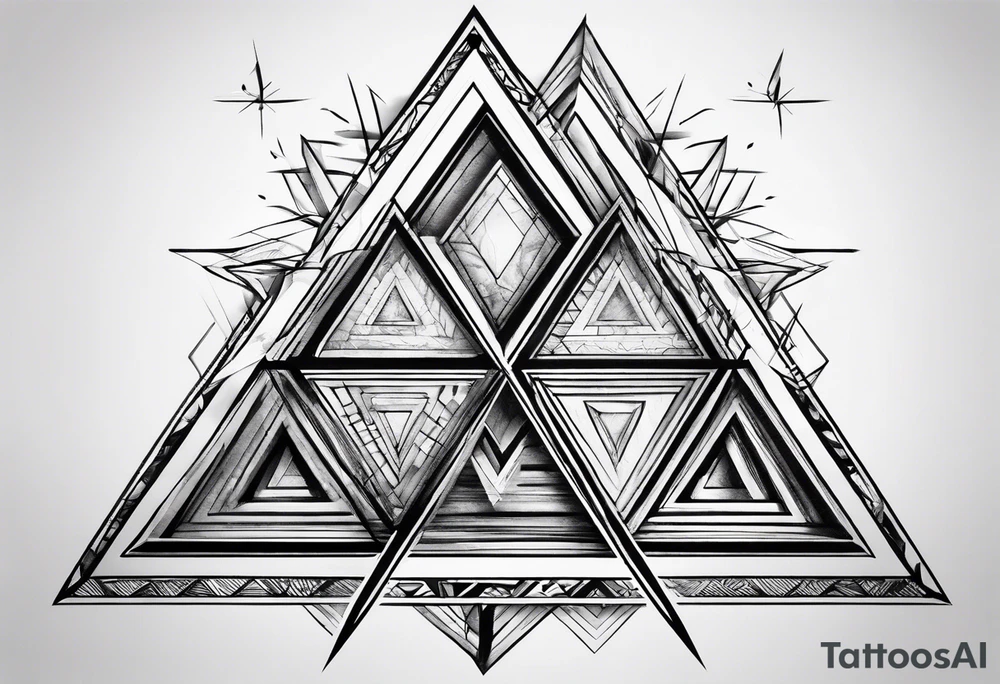 3 interconnecting triangles tattoo idea