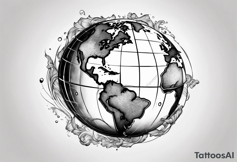 earth shattering globe tattoo idea