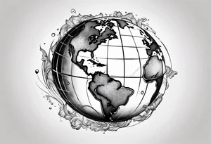 earth shattering globe tattoo idea