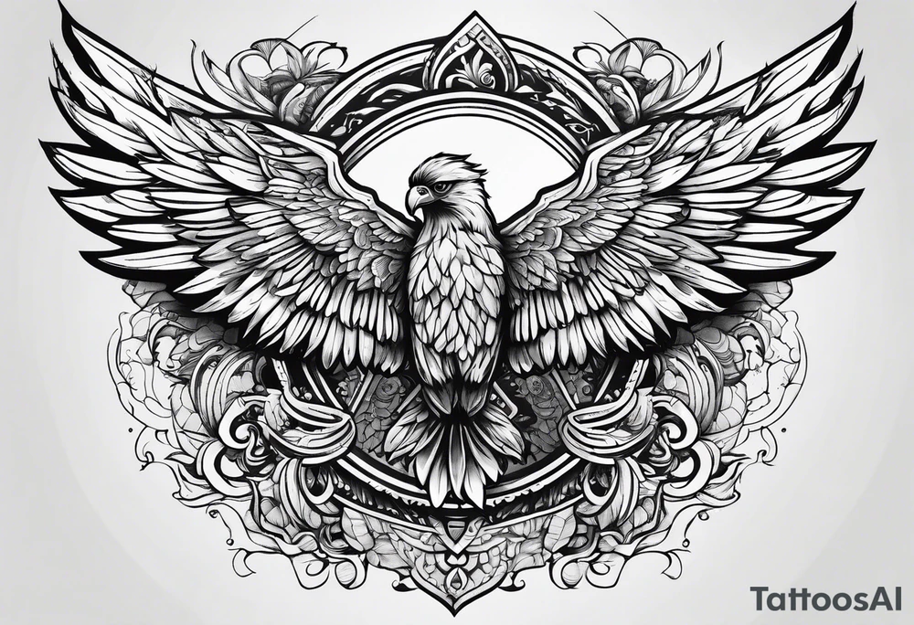 hand print and wings tattoo idea