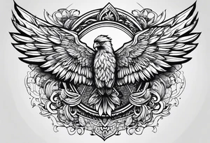 hand print and wings tattoo idea