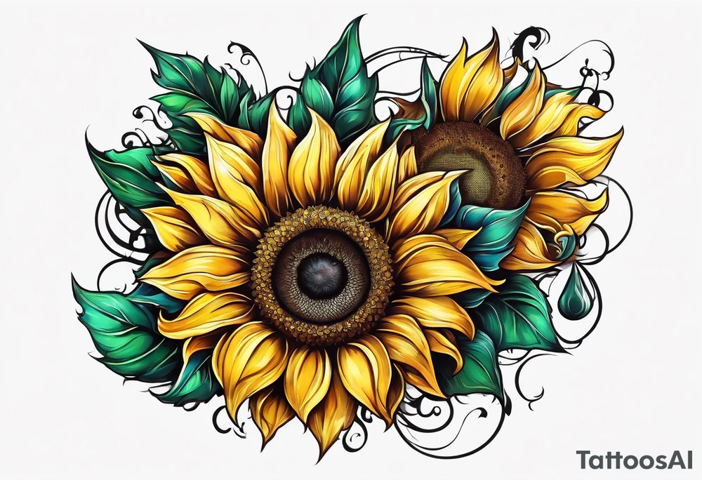 Sunflower chain tattoo idea
