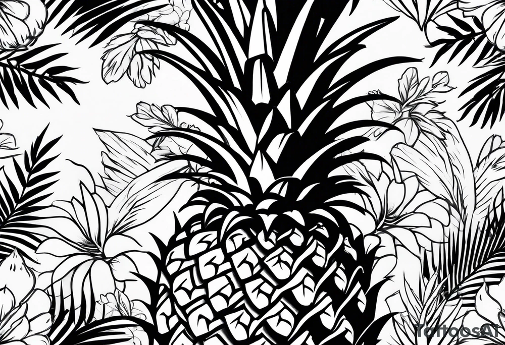 pineapple and swallow tattoo idea