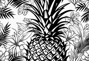 pineapple and swallow tattoo idea