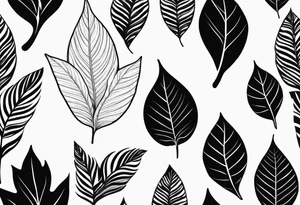 Leaf with the name Lydia inside the leaf tattoo idea