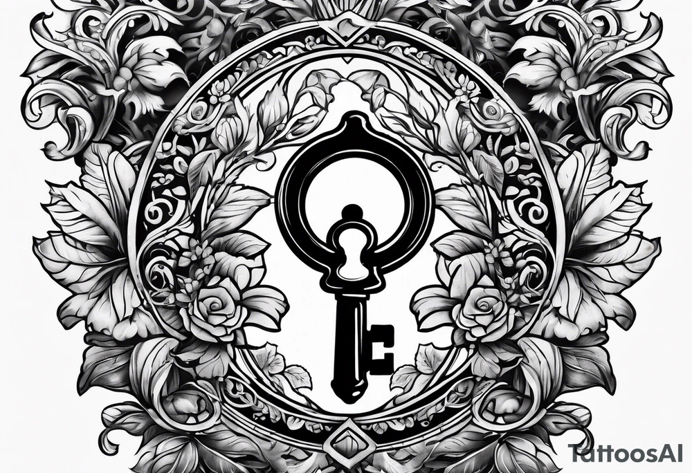old key hole tattoo idea