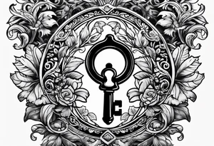 old key hole tattoo idea