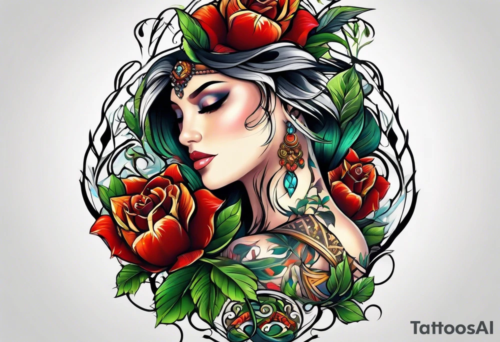Thigh tattoo vines tattoo idea