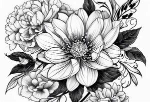 Japanese flowers tattoo idea