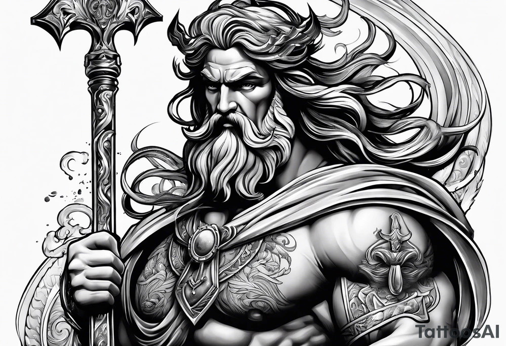 Poseidon mit umhang tattoo idea