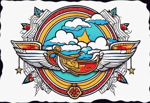 heaven vintage tattoo style old school traditional bold color tattoo idea