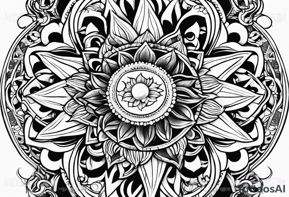 Filipino sun vertical tattoo tattoo idea