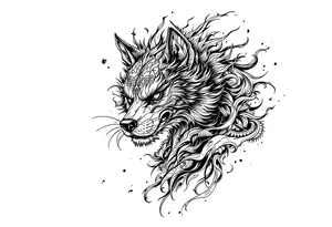 Japanese female Fu dog tattoo idea