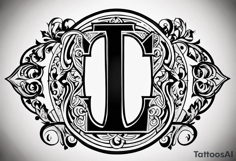 monogram tattoo using all the letters in STEVE and BREANNA in large block lettering tattoo idea