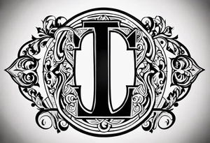monogram tattoo using all the letters in STEVE and BREANNA in large block lettering tattoo idea