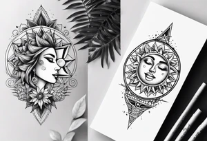 Quero uma tatuagem do sol e da lua juntos tattoo idea