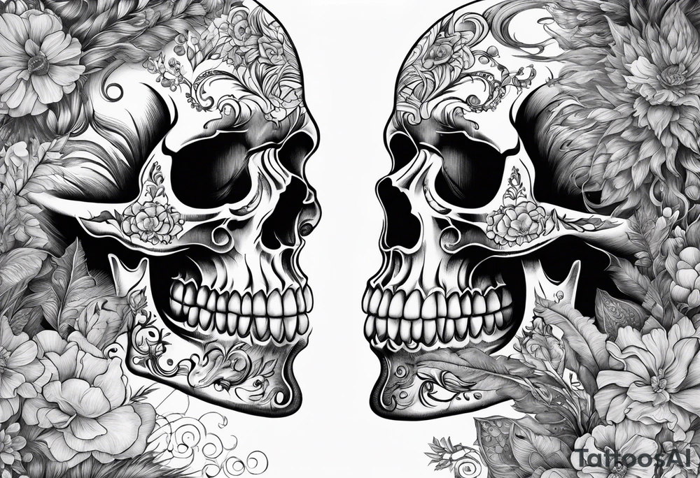 Life and death in opposite environments I don’t want skulls tattoo idea