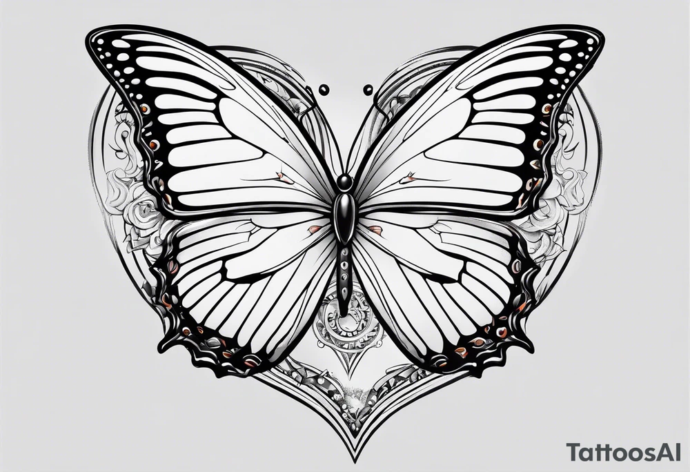 butterfly makes a heart tattoo idea