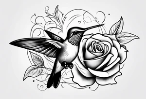 Humming bird and Rose tattoo idea