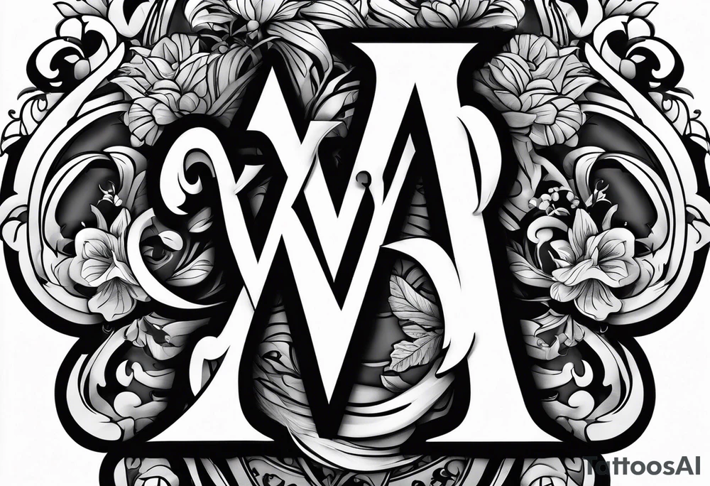 the letters A W R tattoo idea