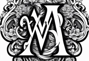 the letters A W R tattoo idea
