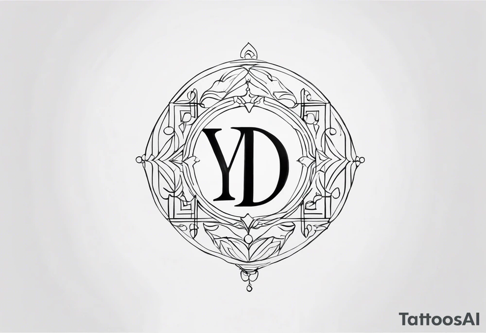 I want a minimal tattoo with combination of the letters Y and D tattoo idea