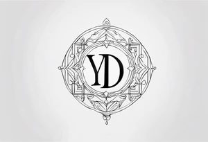 I want a minimal tattoo with combination of the letters Y and D tattoo idea