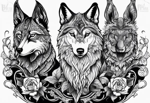 Two brothers animals tattoo idea