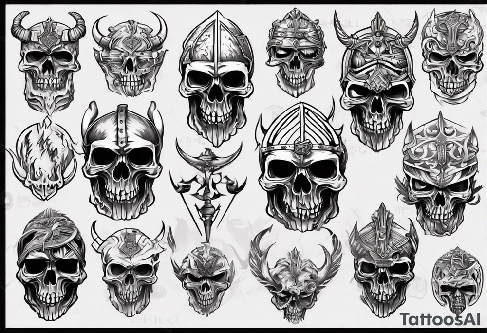 i want a tattoo of a big viking skeleton head tattoo idea