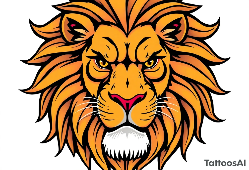powerful majestic lion, close-up tattoo idea