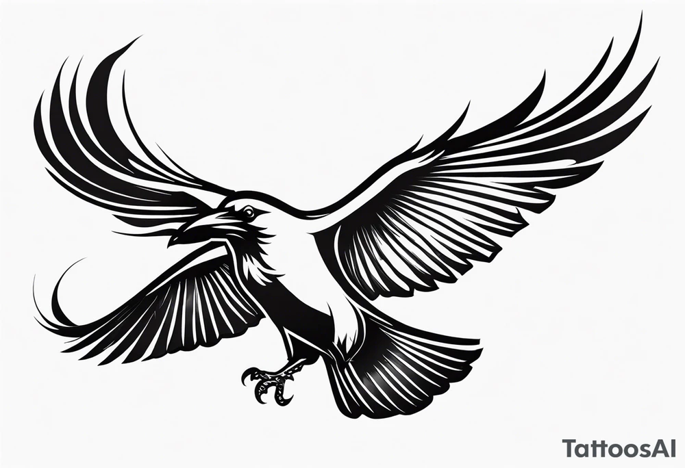 7 ravens flying tattoo idea