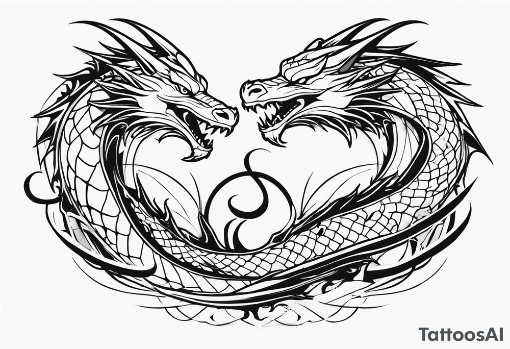 roaring dragons tattoo idea